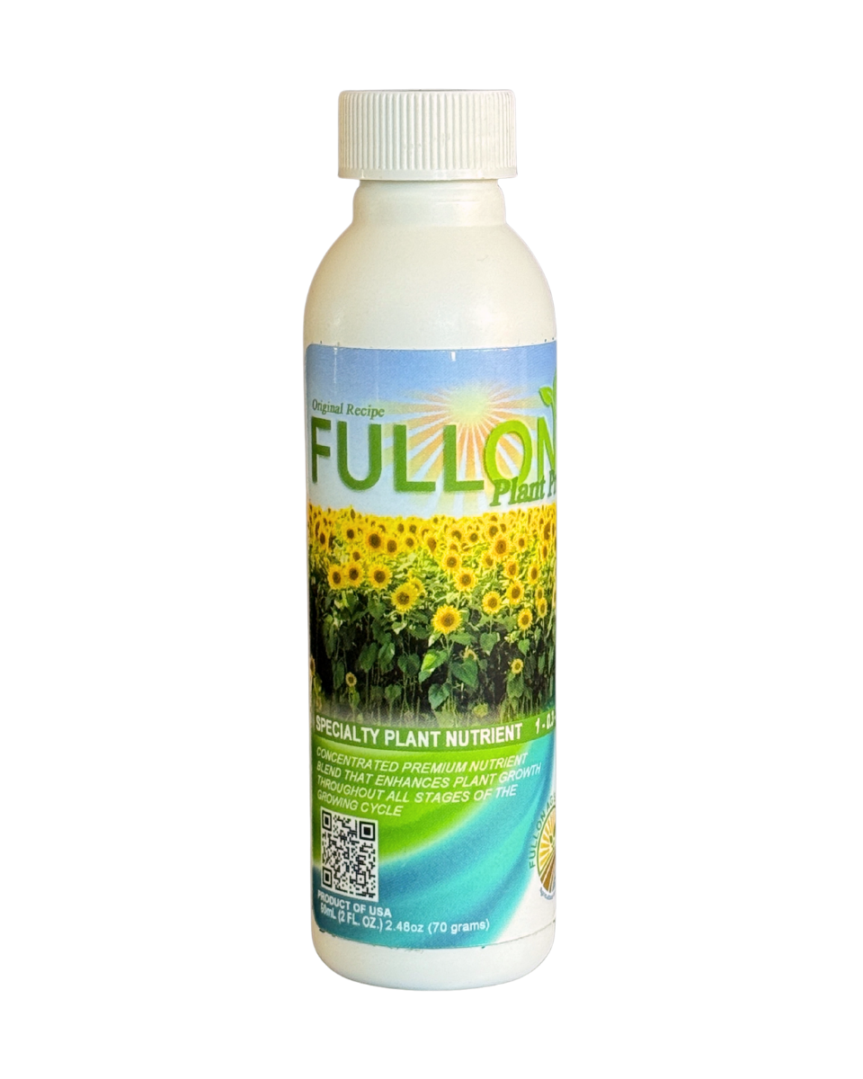 2 ounce bottle of FULLON Plant Pro concentrated premium plant nutrient blend on a transparent background